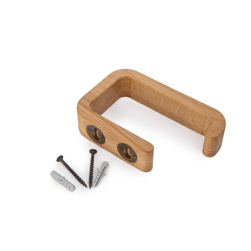 Sparset: Toilettenbürste + Wandhaken + Toilettenrollenhalter EICHE