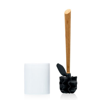 Toilet brush WOODLINE set ceramic white + rim brush