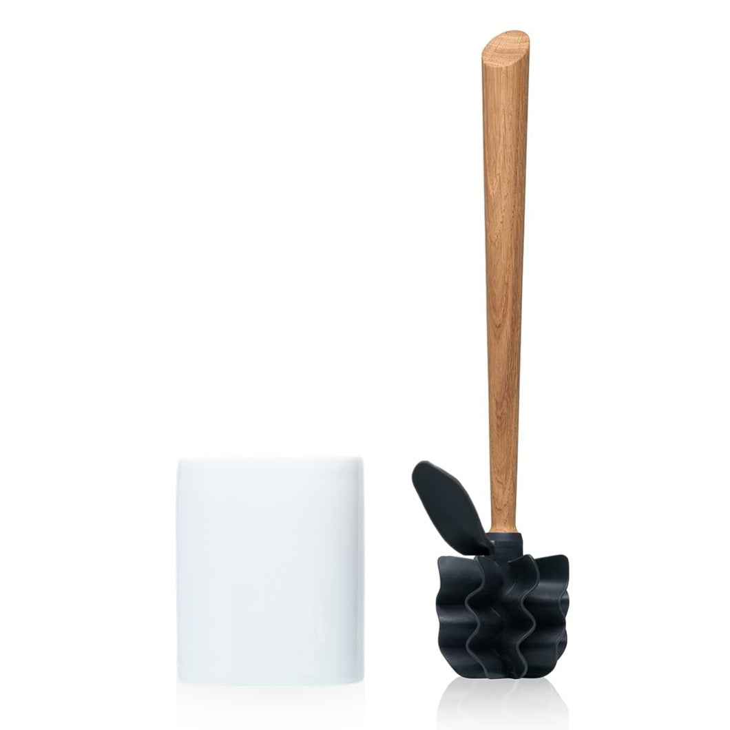 Toilet brush WOODLINE set ceramic white + rim brush