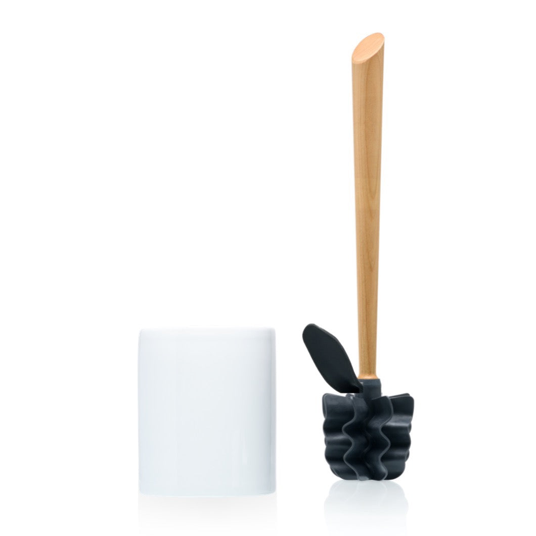 Toilet brush WOODLINE set ceramic white + rim brush