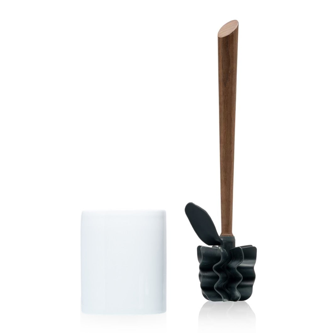 Toilet brush WOODLINE set ceramic white + rim brush