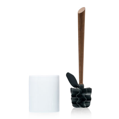 Toilet brush WOODLINE set ceramic white + rim brush
