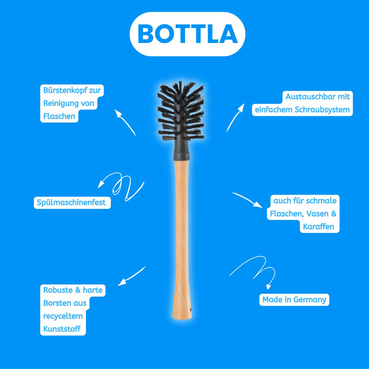 Flaschen- und Mixtopf-Bürste BOTTLA