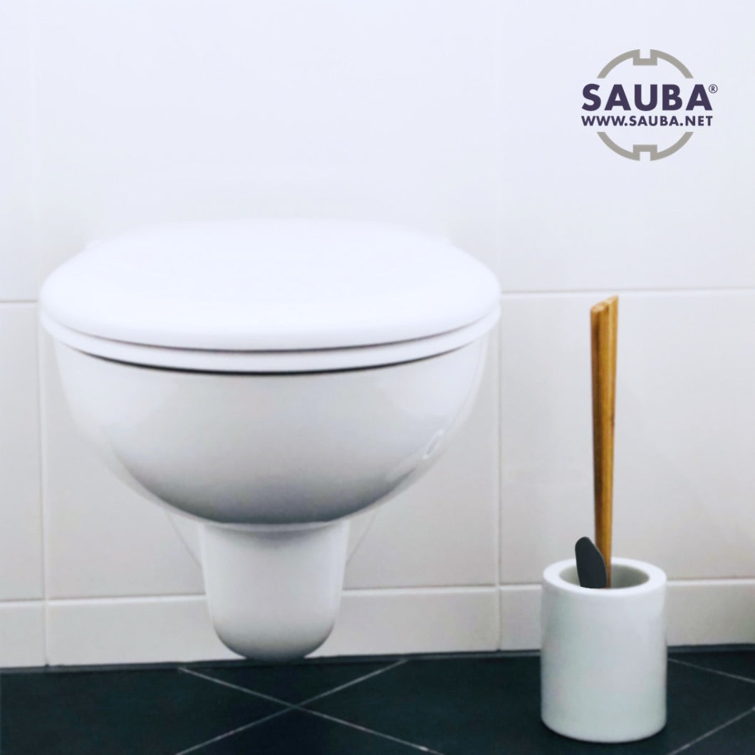 Toilet brush WOODLINE set ceramic white + rim brush