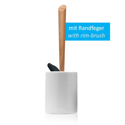 Toilet brush WOODLINE set ceramic white + rim brush